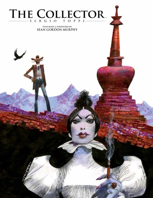 The hardcover cover art for The collector by Sergio Toppi